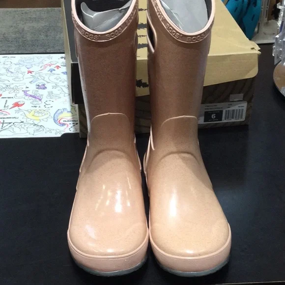 Bogs Tall Rainboots glitter rose gold multiple sizes available NWT NIB - Picture 1 of 4